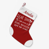 Petite Chaussette De Noël Calligraphie rustique mignonne amusante (Devant (Accrochage))