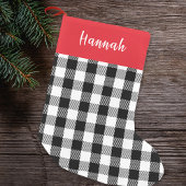 Petite Chaussette De Noël Calligraphie rustique mignonne Simple rouge Buffal