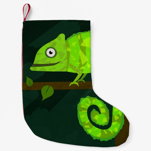 Petite Chaussette De Noël Caméléon vert mignon (Devant)