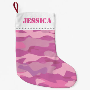 Petite Chaussette De Noël Camouflage de l'armée rose fillette ensachement d