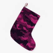 Petite Chaussette De Noël Camouflage hexagonal, texture militaire arrière - (Devant (Accrochage))