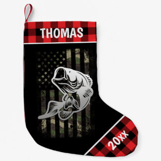 Petite Chaussette De Noël Camouflage personnalisé Drapeau basse pêche Plaid