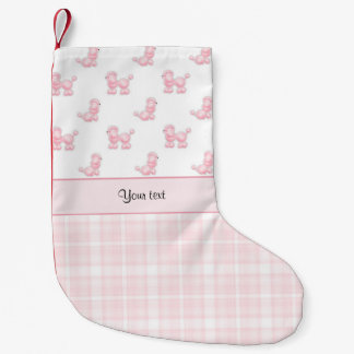 Petite Chaussette De Noël Caniches et contrôles roses de rose