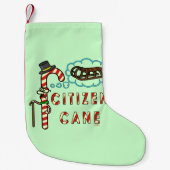 Petite Chaussette De Noël Canne citoyen Canne de Noël drôle (Devant)