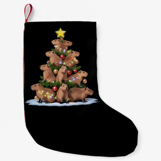 Petite Chaussette De Noël Capybara Cadeau Arbre de Noël Funny Xmas Capy (Devant)