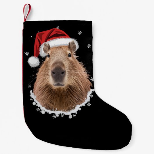 Petite Chaussette De Noël Capybara Noël drôle (Devant)