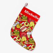 Petite Chaussette De Noël Caractères mignons de nourriture modelés (Devant (Accrochage))
