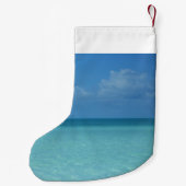 Petite Chaussette De Noël Caraïbes Horizon Tropical Turquoise Bleu (Dos)