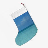 Petite Chaussette De Noël Caraïbes Horizon Tropical Turquoise Bleu (Dos (Accrochage))