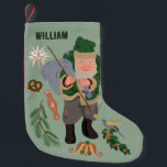 Petite Chaussette De Noël Caricature Belsnickel Noël personnalisé<br><div class="desc">Ajoutez une réserve de Noël à thème Belsnickel à votre mantel cette année. Ce personnage de conte populaire de vacances a ses racines dans la région palatinat de l'Allemagne et a été populaire avec les colons allemands de Pennylvanie, y compris les Hollandais de Pennsylvanie ou Amish. Selon la légende, ce...</div>