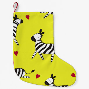 Petite Chaussette De Noël Caricature Cute Zebra sans couture motif arrière -
