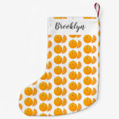 Petite Chaussette De Noël Caricature d'agrumes d'orange (Dos)