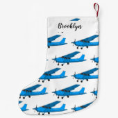 Petite Chaussette De Noël Caricature d'avion à voilure fixe (Dos)