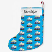 Petite Chaussette De Noël Caricature de camion de glace joli (Dos)
