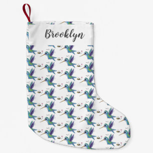 Petite Chaussette De Noël Caricature de colibri d'abeille mignonne