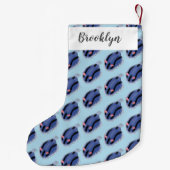 Petite Chaussette De Noël Caricature de nudibranche bleu mignon (Dos)