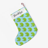 Petite Chaussette De Noël Caricature de perruche verte curieuse (Dos (Accrochage))