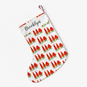 Petite Chaussette De Noël Caricature de piments chantants mignons (Dos (Accrochage))