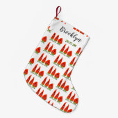 Petite Chaussette De Noël Caricature de piments chantants mignons (Devant (Accrochage))