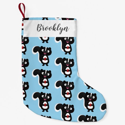 Petite Chaussette De Noël Caricature de skunk jote happy (Devant)