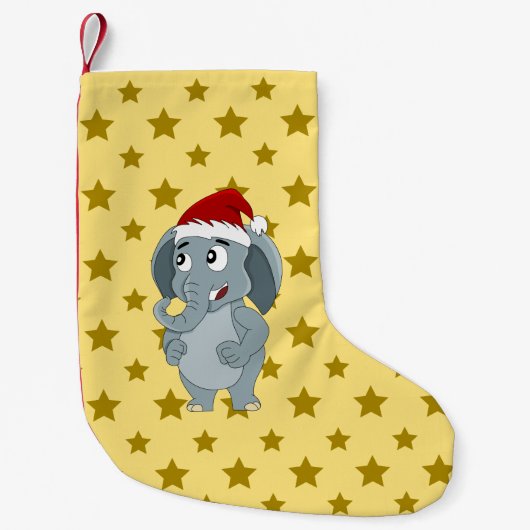 Petite Chaussette De Noël Caricature d'éléphant de Noël (Devant)