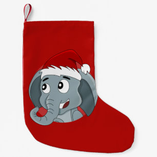 Petite Chaussette De Noël Caricature d'éléphant de Noël petit stock de noël