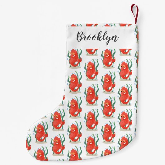 Petite Chaussette De Noël Caricature d'hippocampe pygmée (Dos)