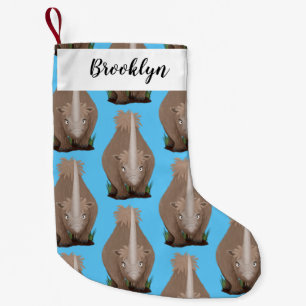 Petite Chaussette De Noël Caricature en élasmère de rhinocéros laineux