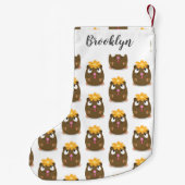 Petite Chaussette De Noël Caricature joyeuse de cobaye mignonne (Dos)