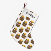 Petite Chaussette De Noël Caricature joyeuse de cobaye mignonne (Devant (Accrochage))