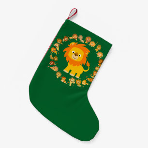 Petite Chaussette De Noël Caricature mignonne Lion Noël Stocker