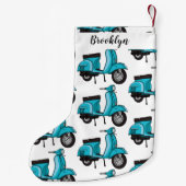 Petite Chaussette De Noël Caricature moto mopée mûre illustration (Dos)