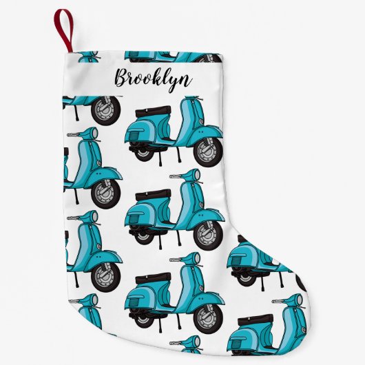 Petite Chaussette De Noël Caricature moto mopée mûre illustration (Devant)