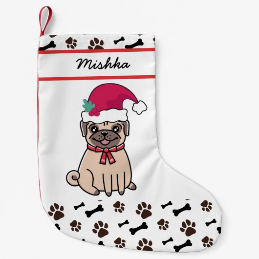 Petite Chaussette De Noël Carlin Chien Noël Avec Nom De Chien Personnalisé (Devant)