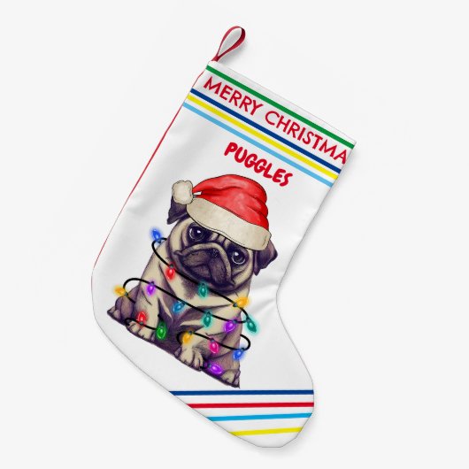 Petite Chaussette De Noël CARLIN Noël Stocking avec nom. (Devant (Accrochage))