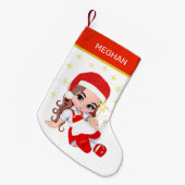 Petite Chaussette De Noël Carol Fairy Girl & Stars (Devant (Accrochage))