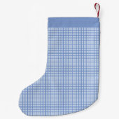 Petite Chaussette De Noël Carreaux Bleus (Dos)