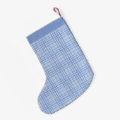 Petite Chaussette De Noël Carreaux Bleus (Dos (Accrochage))