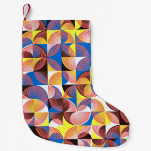 Petite Chaussette De Noël Carreaux motifs vintages et transparents avec cerc