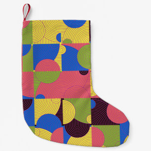 Petite Chaussette De Noël Carreaux vintages motif, fond transparent abstrait