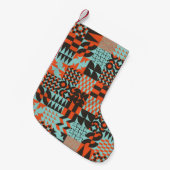 Petite Chaussette De Noël Carrelage géométrique en mosaïque, motif élégant s (Devant (Accrochage))