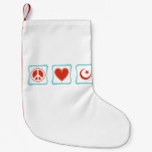 Petite Chaussette De Noël Carrés de Peace Love Islam (Devant)