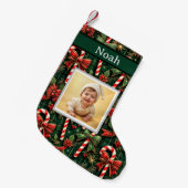 Petite Chaussette De Noël Carte de Noël design avec Bébé mignon et Festive D (Devant (Accrochage))