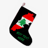 Petite Chaussette De Noël Carte du Liban avec drapeau (Devant (Accrochage))