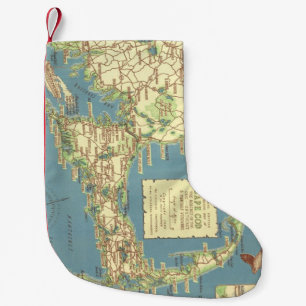 Petite Chaussette De Noël Carte vintage de Cape Cod (1940)