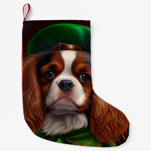 Petite Chaussette De Noël Cavalier King Charles Spaniel à la Saint-Patrick (Devant)