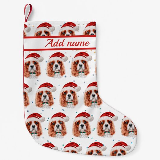 Petite Chaussette De Noël Cavalier King Charles Spaniel Chien race Noël (Devant)