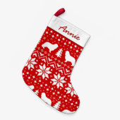 Petite Chaussette De Noël Cavalier King Charles Spaniel Silhouettes (Devant (Accrochage))