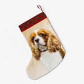 Petite Chaussette De Noël Cavalier Le Roi Charles Spaniel Peinture originale (Dos (Accrochage))