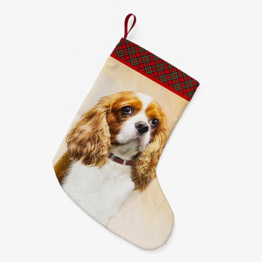 Petite Chaussette De Noël Cavalier Le Roi Charles Spaniel Peinture originale (Devant (Accrochage))